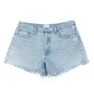 AGOLDE Parker Long Jean Shorts Parade Distressed Denim 90s Y2k Clean Girl Boho